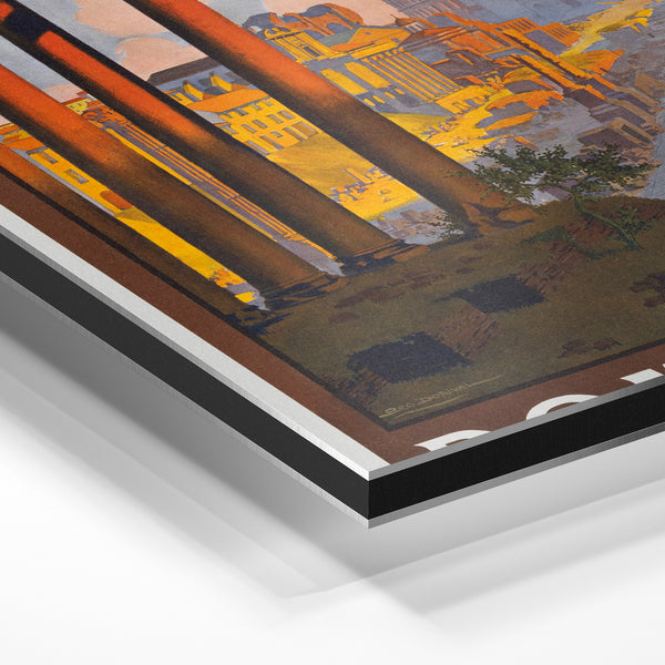 Affiche Rome et ses ruines antiques, style Art déco — Aluminium Dibond
