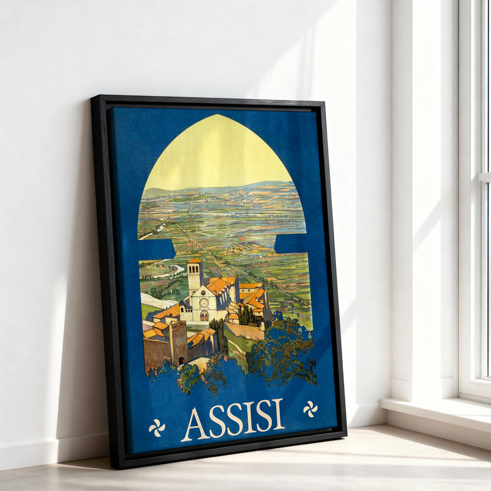 Le tableau accroché en situation dans un intérieur meublé.