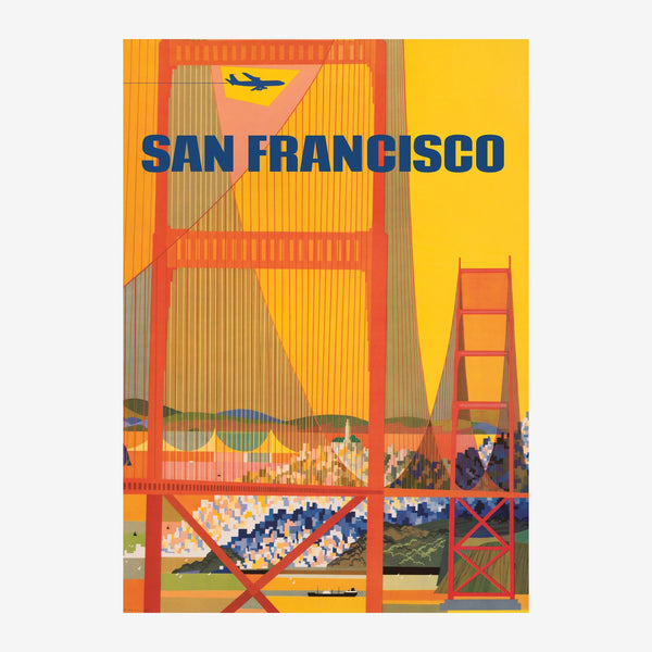 San Francisco, affiche style art déco et vintage — Toile sur châssis