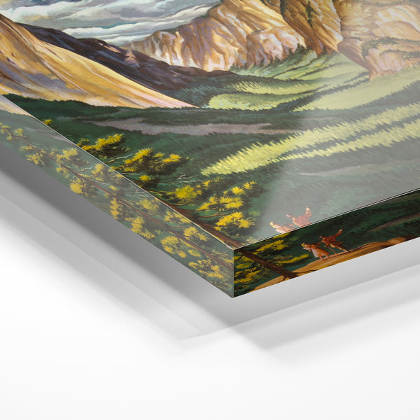 Yosemite Vintage, affiche voyage moutarde — Verre acrylique