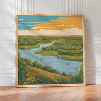 L'impression présentée en poster, sans encadrement, sur un mur neutre.