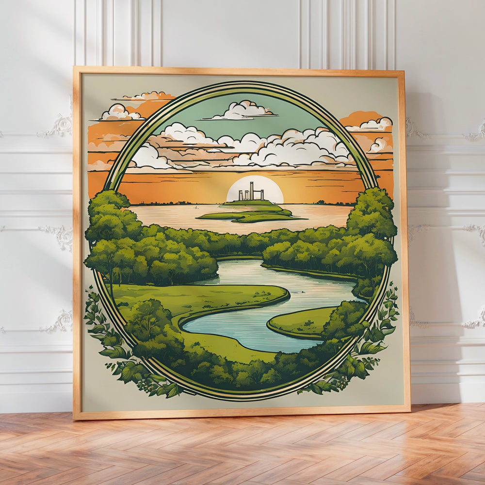 L'impression présentée en poster, sans encadrement, sur un mur neutre.