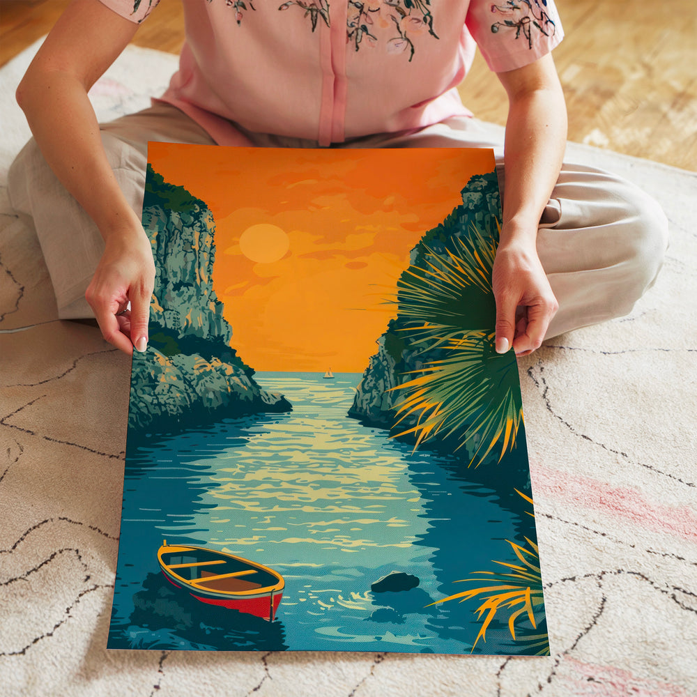 L'impression présentée en poster, sans encadrement, sur un mur neutre.
