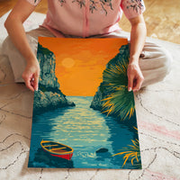 L'impression présentée en poster, sans encadrement, sur un mur neutre.