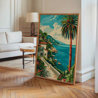 Le tableau accroché en situation dans un intérieur meublé.
