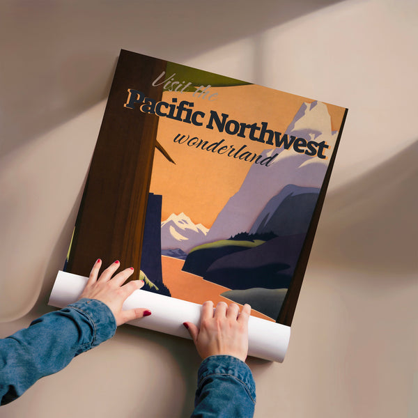 Affiche vintage Pacific Northwest terracotta — Poster HP mat
