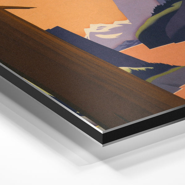 Affiche vintage Pacific Northwest terracotta — Aluminium Dibond