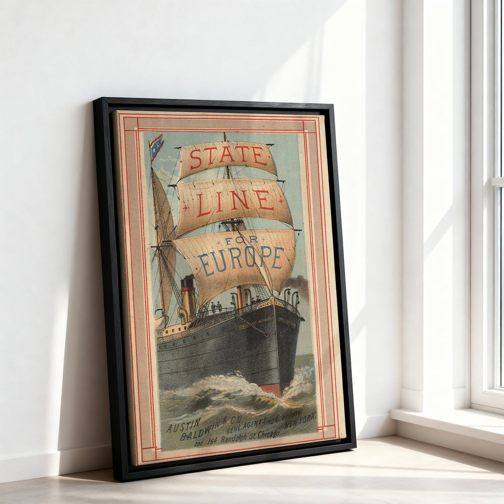Le tableau accroché en situation dans un intérieur meublé.