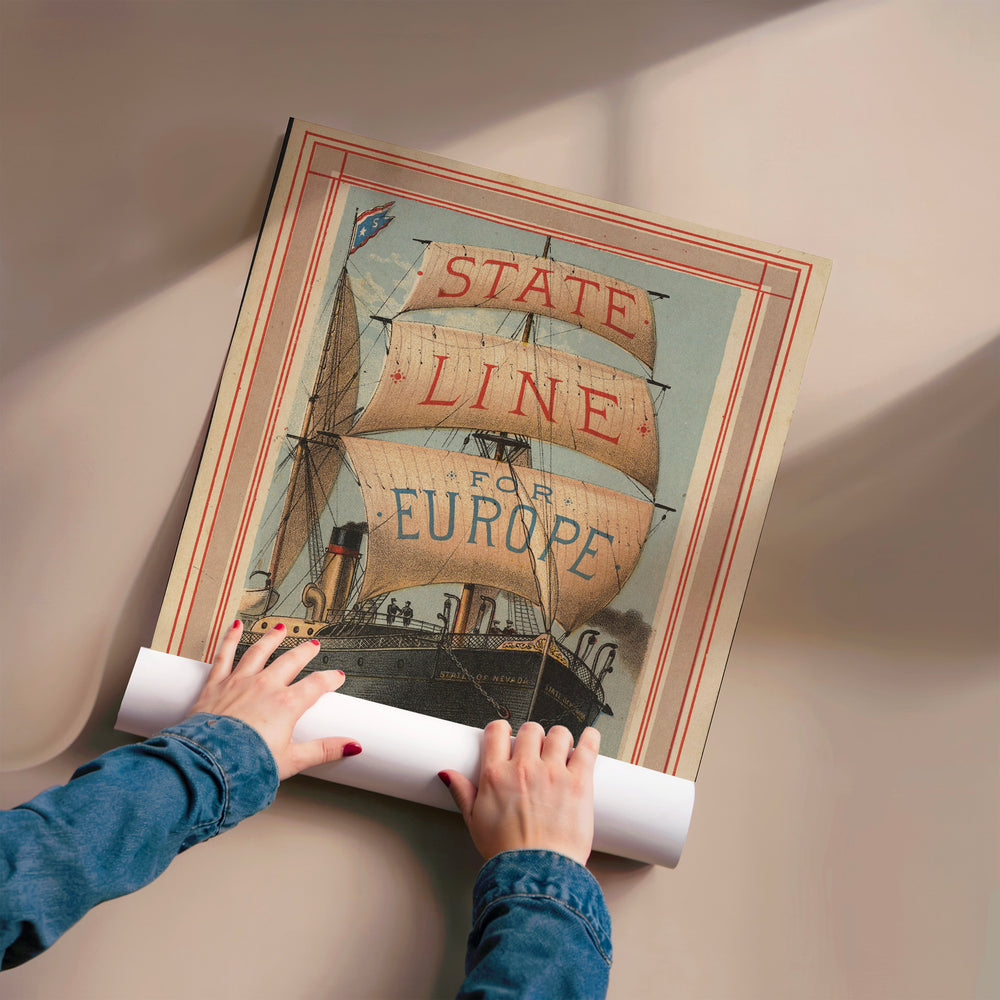 L'impression présentée en poster, sans encadrement, sur un mur neutre.