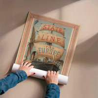 L'impression présentée en poster, sans encadrement, sur un mur neutre.