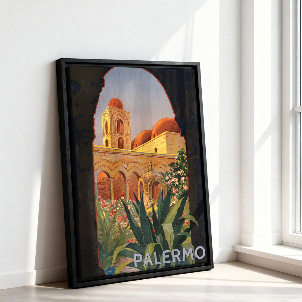 Le tableau accroché en situation dans un intérieur meublé.