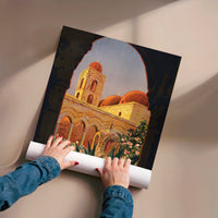 L'impression présentée en poster, sans encadrement, sur un mur neutre.