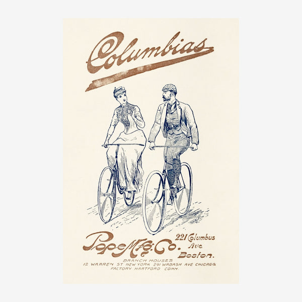 Affiche vintage tandem à bicyclette, style rétro — Toile sur châssis