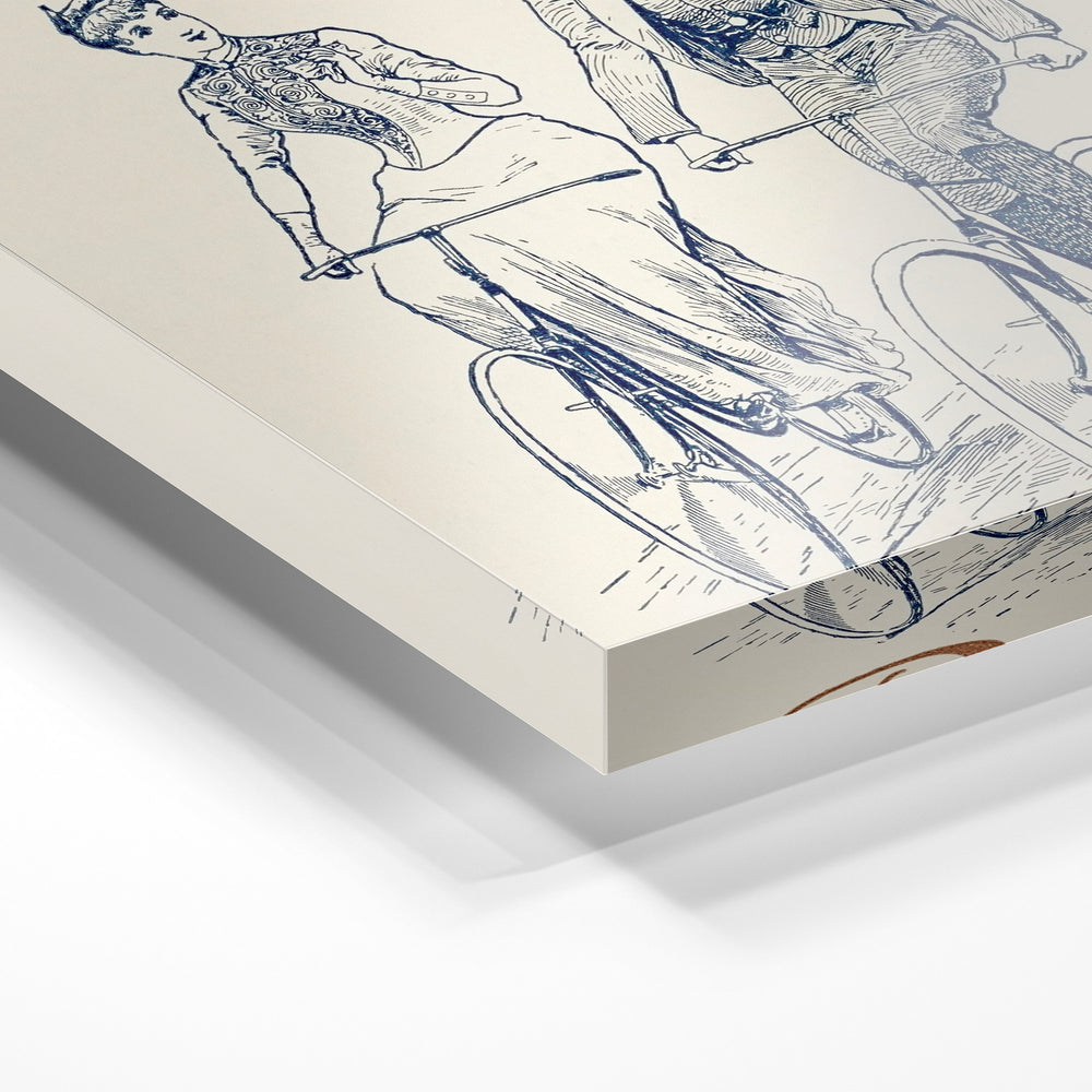Gros plan de la matière : le tirage sous verre acrylique, tranche transparente visible.