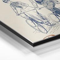 Gros plan de la matière : le tirage contrecollé sur aluminium Dibond mat, tranche visible.