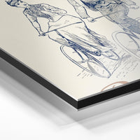 Gros plan du relief : la surépaisseur d'encre en lumière rasante sur aluminium Dibond.