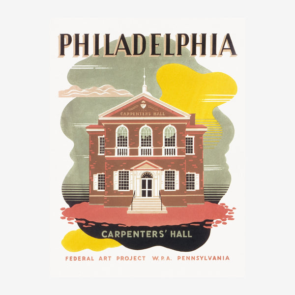 Philadelphia - Carpenters' Hall, affiche vintage — Toile sur châssis