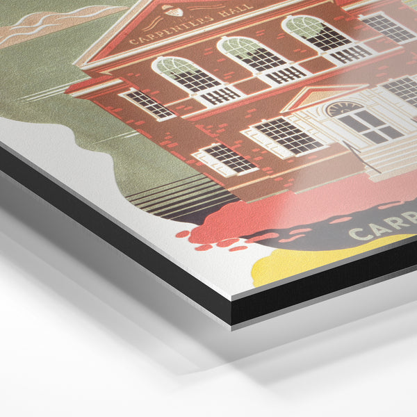 Philadelphia - Carpenters' Hall, affiche vintage — Aluminium Dibond relief 3D