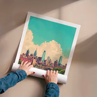 L'impression présentée en poster, sans encadrement, sur un mur neutre.