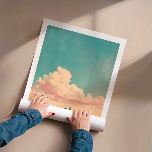 Affiche voyage Minneapolis horizon bleu vintage — Poster HP mat