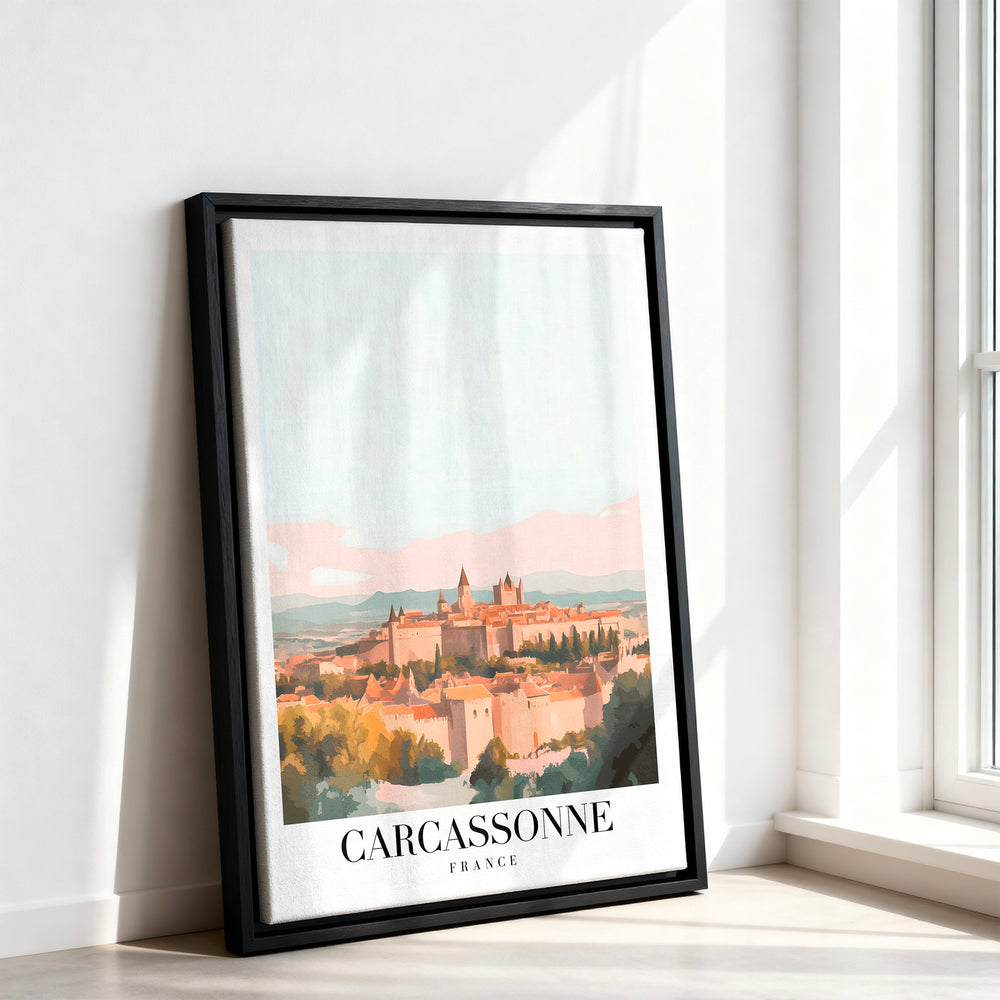 Le tableau accroché en situation dans un intérieur meublé.