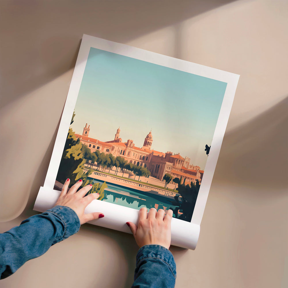 L'impression présentée en poster, sans encadrement, sur un mur neutre.