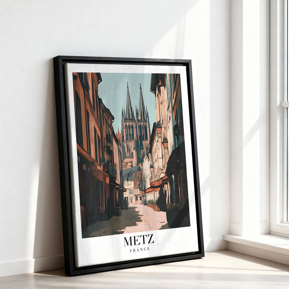 Le tableau accroché en situation dans un intérieur meublé.