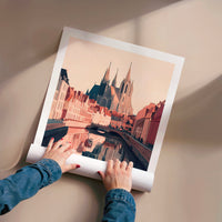 L'impression présentée en poster, sans encadrement, sur un mur neutre.