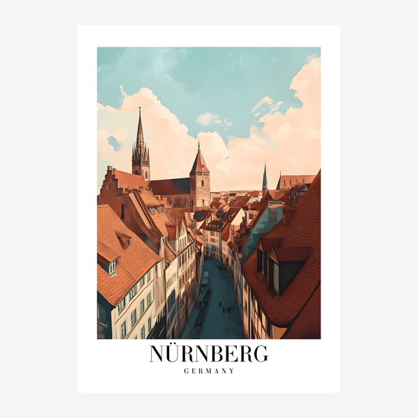 Nürnberg, vue de la vieille ville terracotta — Toile sur châssis