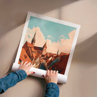 L'impression présentée en poster, sans encadrement, sur un mur neutre.