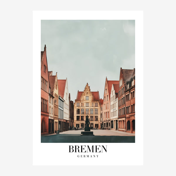 Affiche Brême, architecture de la Marktplatz — Toile sur châssis
