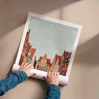 L'impression présentée en poster, sans encadrement, sur un mur neutre.