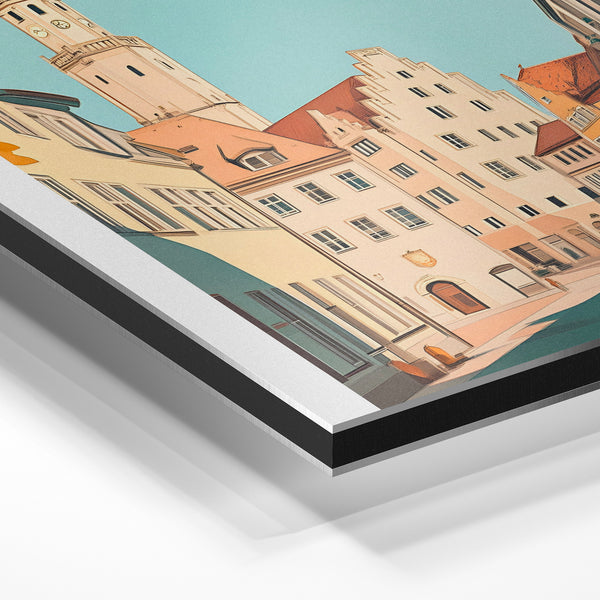 Affiche Augsburg, architecture baroque et ciel bleu — Aluminium Dibond