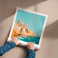 L'impression présentée en poster, sans encadrement, sur un mur neutre.