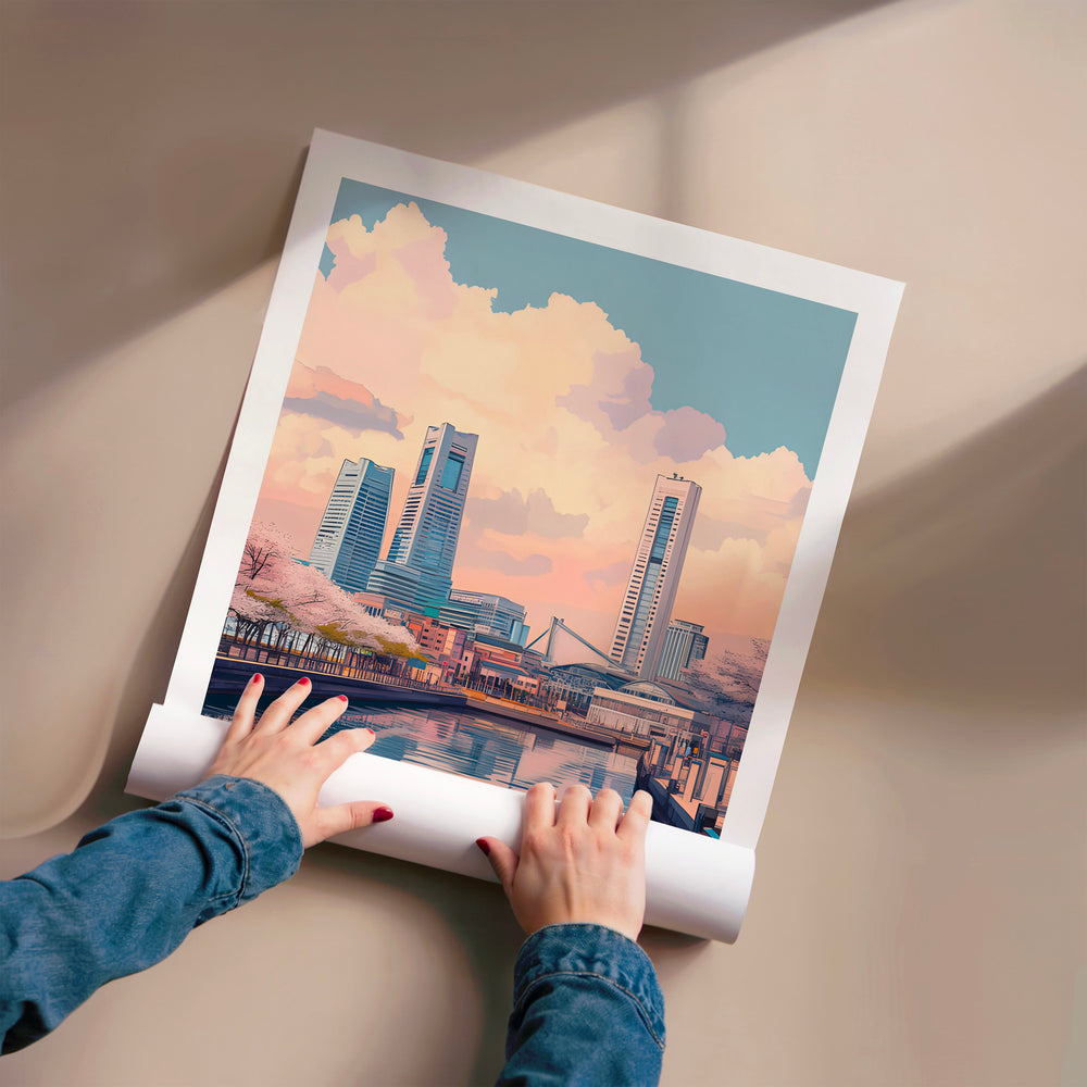 L'impression présentée en poster, sans encadrement, sur un mur neutre.