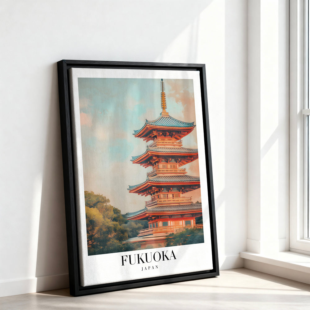 Le tableau accroché en situation dans un intérieur meublé.