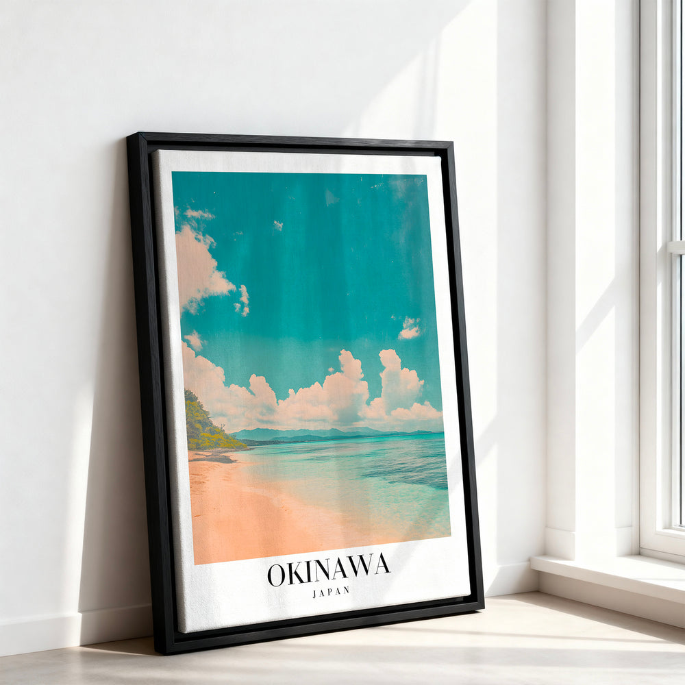 Le tableau accroché en situation dans un intérieur meublé.