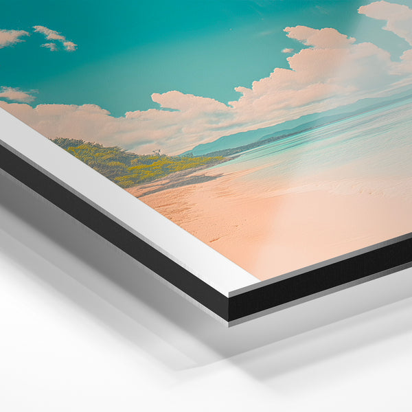 Affiche Okinawa, plage turquoise et ciel bleu — Aluminium Dibond relief 3D
