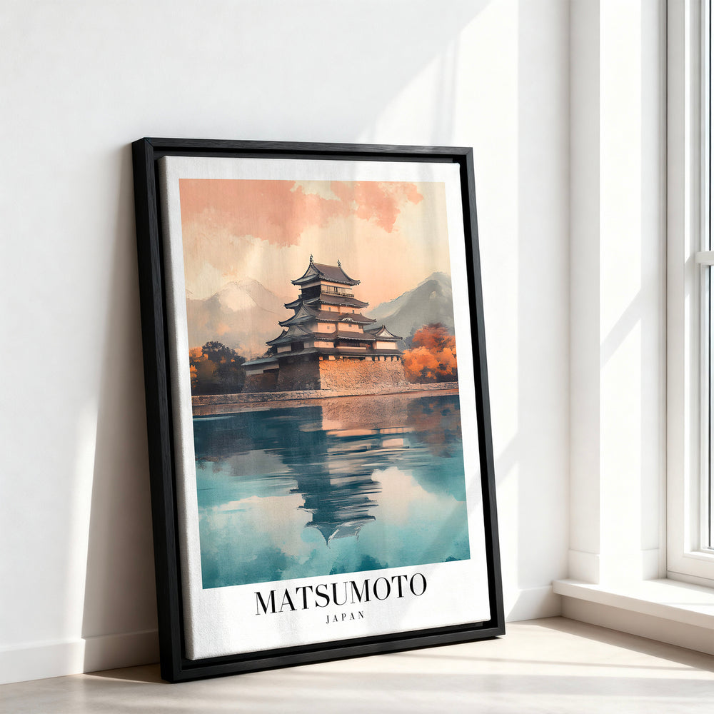 Le tableau accroché en situation dans un intérieur meublé.
