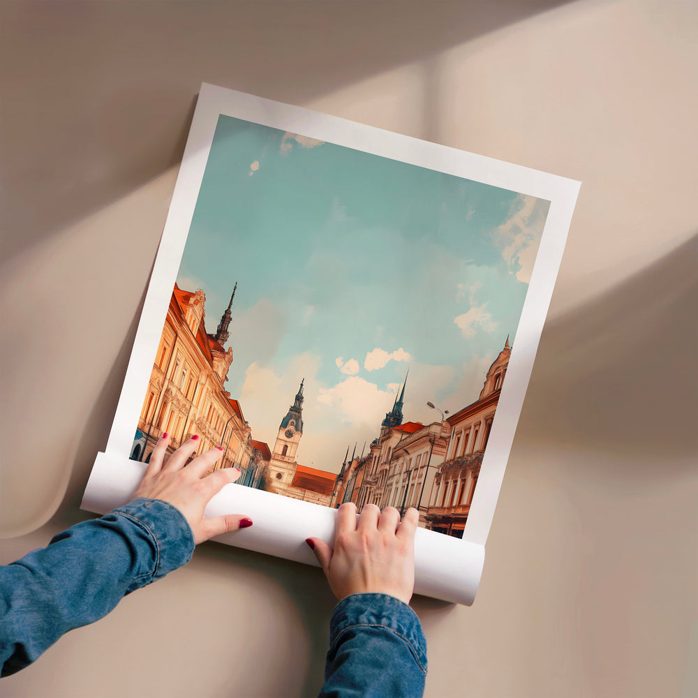 L'impression présentée en poster, sans encadrement, sur un mur neutre.