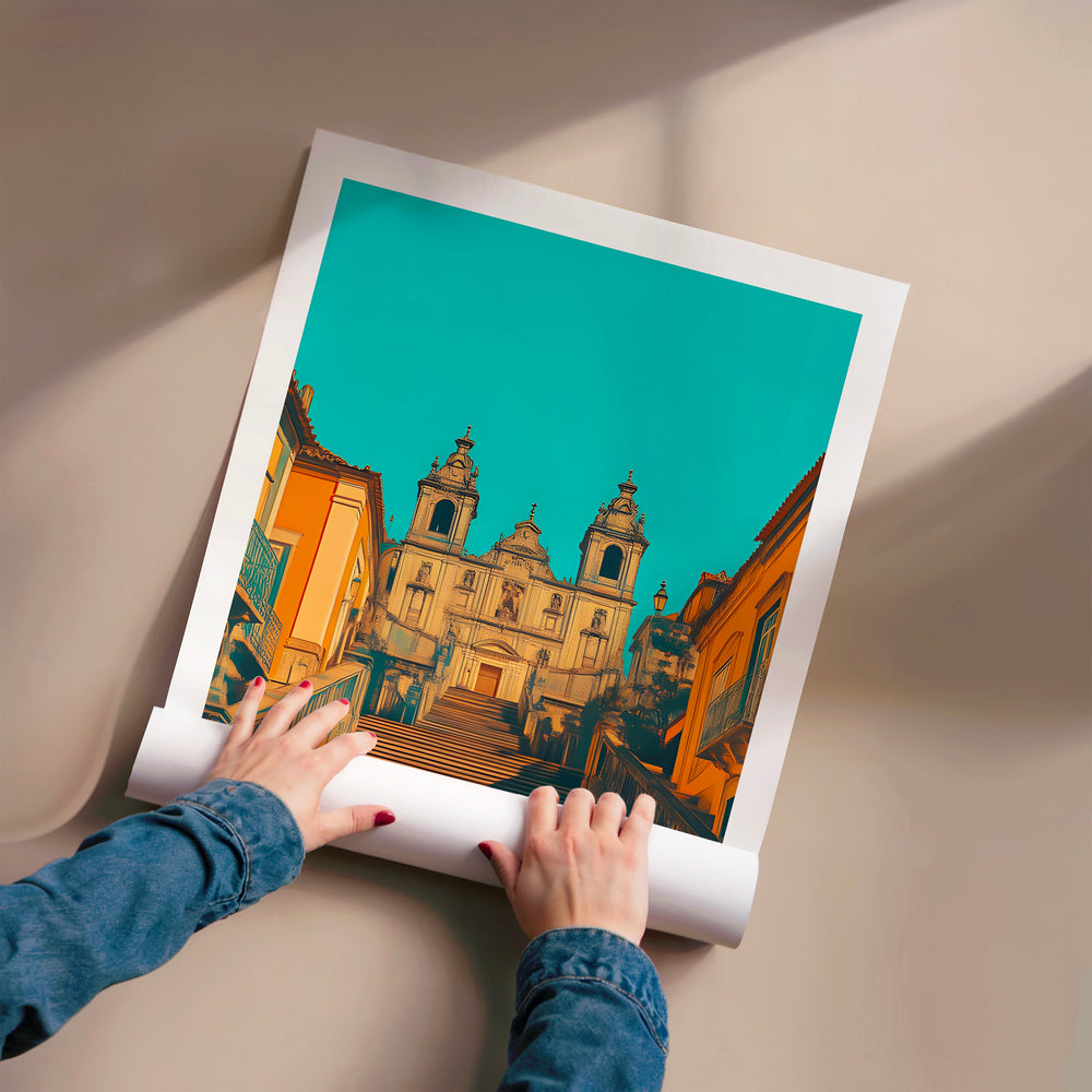 L'impression présentée en poster, sans encadrement, sur un mur neutre.