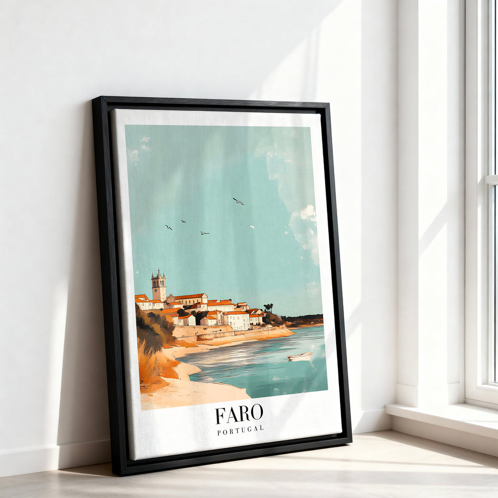 Le tableau accroché en situation dans un intérieur meublé.