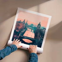 L'impression présentée en poster, sans encadrement, sur un mur neutre.