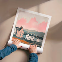 L'impression présentée en poster, sans encadrement, sur un mur neutre.