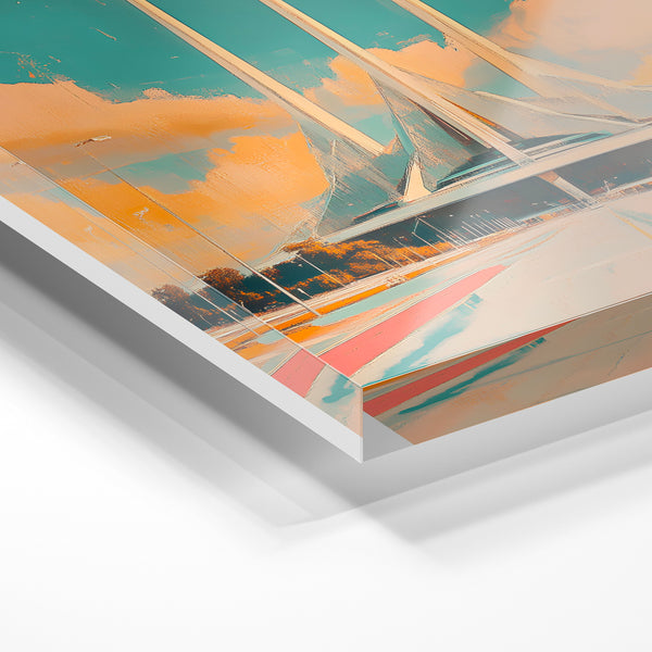 Brasilia, affiche vintage teal et terracotta — Verre acrylique