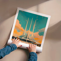 L'impression présentée en poster, sans encadrement, sur un mur neutre.