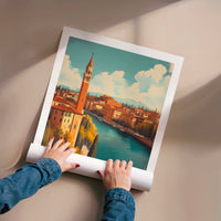 L'impression présentée en poster, sans encadrement, sur un mur neutre.