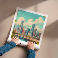L'impression présentée en poster, sans encadrement, sur un mur neutre.