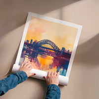 L'impression présentée en poster, sans encadrement, sur un mur neutre.
