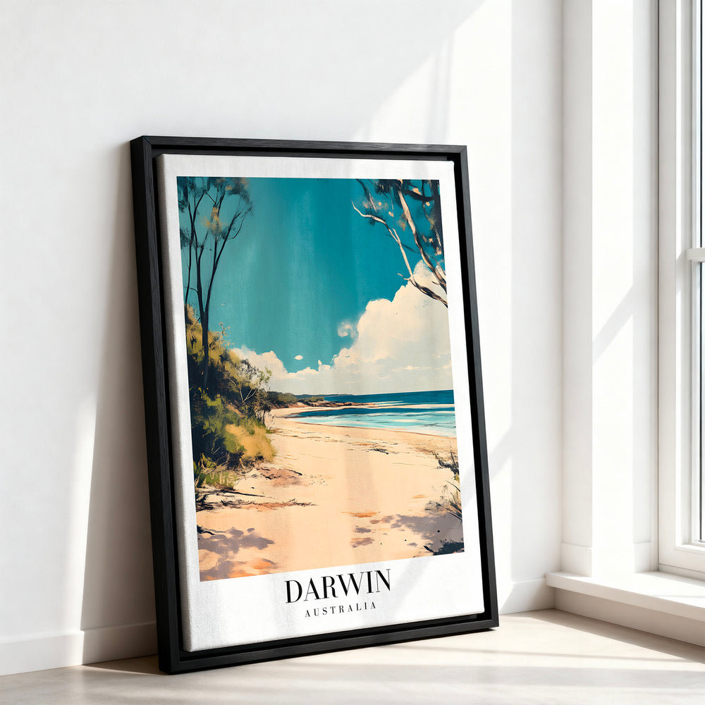 Le tableau accroché en situation dans un intérieur meublé.